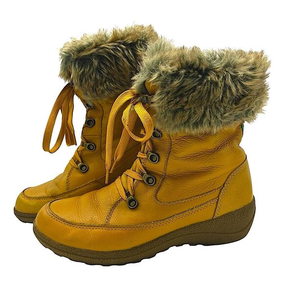 Cougar Selena Winter Boots Womens Size 8 Caramel Tan Leather Upper Faux Fur Snow - Picture 1 of 12